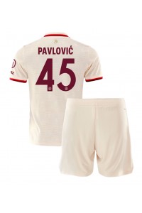 Bayern Munich Aleksandar Pavlovic #45 Jalkapallovaatteet Lasten Kolmas peliasu 2024-25 Lyhythihainen (+ Lyhyet housut)